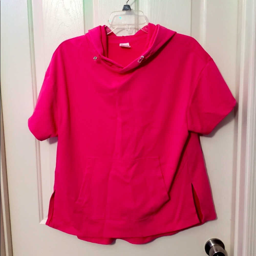 Pink Cotton Hoodie T-Shirt w Pocket Avia Medium